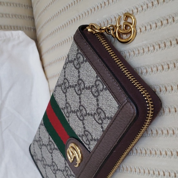 GUCCI GG SUPREME OPHIDIA ZIP AROUND WALLET - Picture 8 of 10
